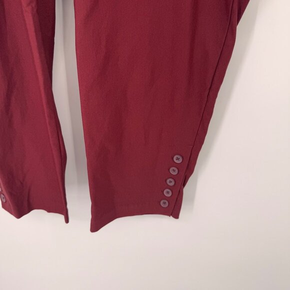 Chicos 3p Burgundy So Slimming Brigitte Button-Hem Slim Ankle Pants sz 16 petite - Picture 6 of 13